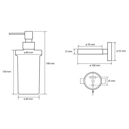 Настенный дозатор для жидкого мыла (стекло)