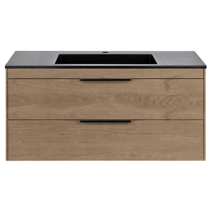 База под раковину Chiara 2D 1000 подвесная, 2 выкатных ящика soft-close, N.Oak