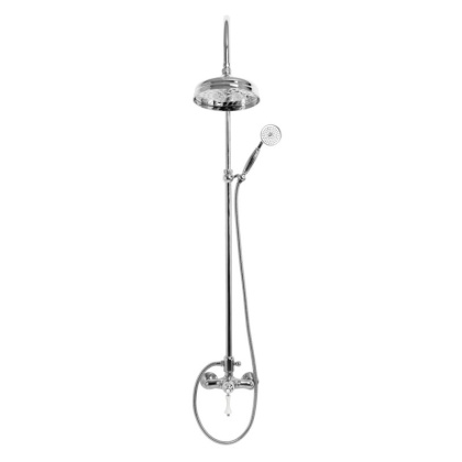 MARGOT-CD-02-M Душевая колонна со смесителем, верхним и ручным душем бронза, ручка бронза