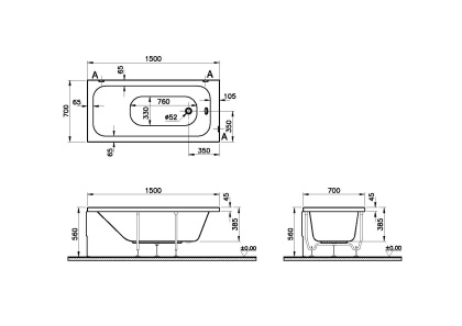 Акриловая ванна Vitra Optimum Neo 150x70 Акриловая ванна Vitra Optimum Neo 150x70