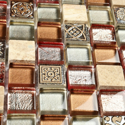 Мозаика Bonaparte Стеклянная с камнем Fantasy 30х30 см