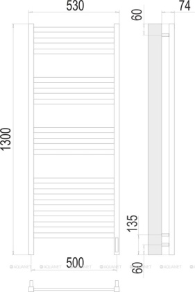 Полотенцесушитель Terminus Енисей П15 500х1300 электро