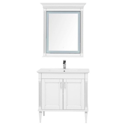 Комплект мебели для ванной Aquanet Селена 90 белый/серебро