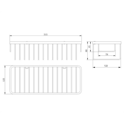 Полка-корзинка для душа OMNIRES 31,5 см UN3629CR (хром) Полка-корзинка для душа OMNIRES 31,5 см UN3629CR (хром)