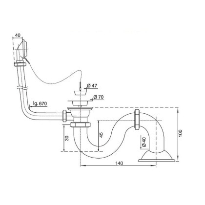 Слив-перелив для ванны Wirquin (бронза), шт Слив-перелив для ванны Wirquin (бронза), шт