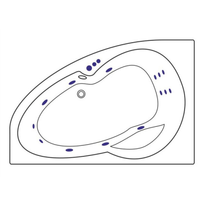 Ванна EXCELLENT Newa 160x95 (левая) "SMART" (золото)