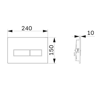 I110351 ErgoFit М, клавиша для инсталляции пластик, хром глянц