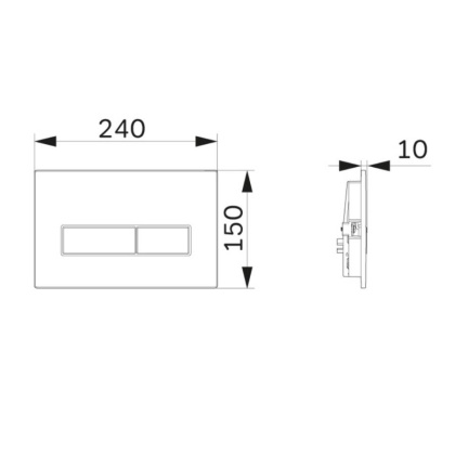 I110351 ErgoFit М, клавиша для инсталляции пластик, хром глянц