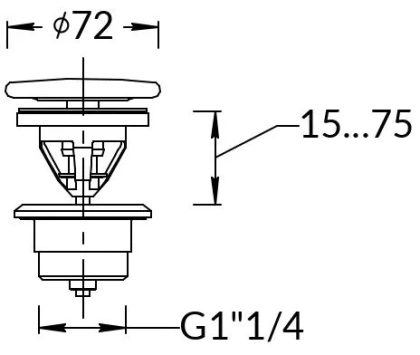 Донный клапан клик-клак с керамической крышкой, белый