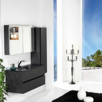 Тумба без раковины Vallessi 120*46cm АНТРАЦИТ мат. 2 полки, 837-120-A mat Boheme