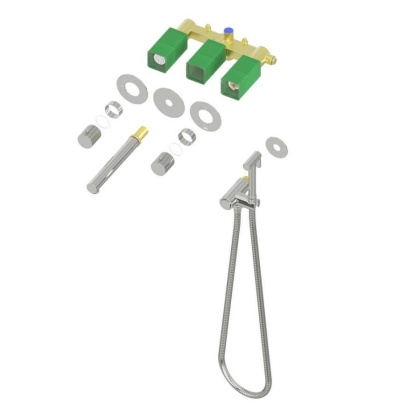 Смеситель для раковины встроенный с термостатом, с гигиеническим душем Timo Saona 2383/00SM хром