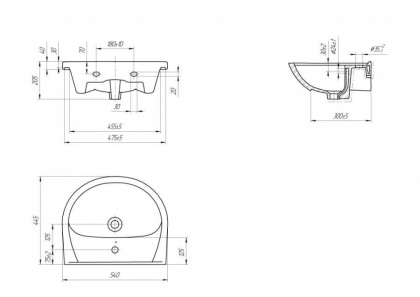 Раковина Cersanit Erica 55