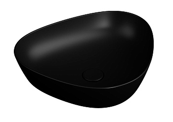 Plural Треугольная раковина-чаша низкая, 47 cm, Матовый Черный