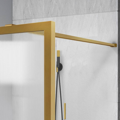 Душевая перегородка Walk-In VSW-1HP800FLBG, 800*2000, брашированное золото, стекло рифленое