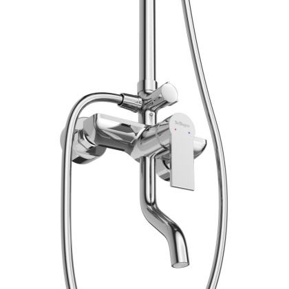 AURORA Душевая стойка со смесителем и изливом, хром AURORA-VSCM-CRM