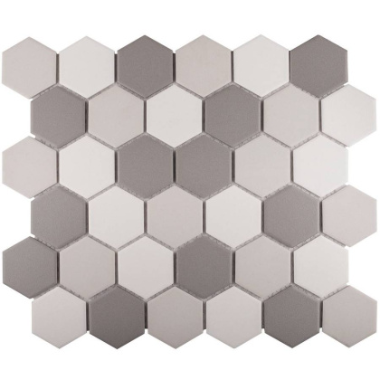 Противоскользящая мозаика, Hexagon Grey Mix Antislip 51x59, Non-Slip