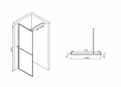 Душевая перегородка ABBER Immer Offen AG60100B