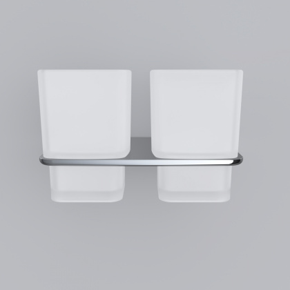 A50A343400 Inspire V2.0, Двойной стеклянный стакан с настенным держателем, хром, шт