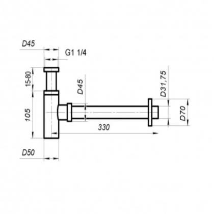 BB-SMQ2-01 Сифон для раковины, хром