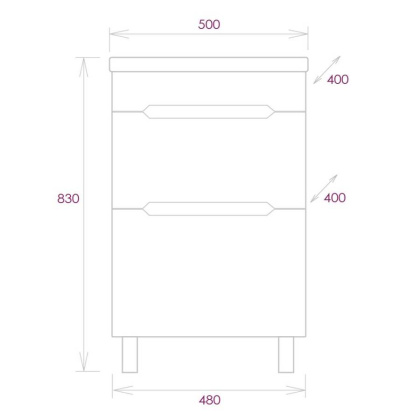 Тумба Onika Айленд 50 напольная, белая (ум. Como 50/Фостер 50)