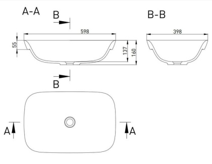 Раковина Salini Marea 02 59.8х39.8 1802202M