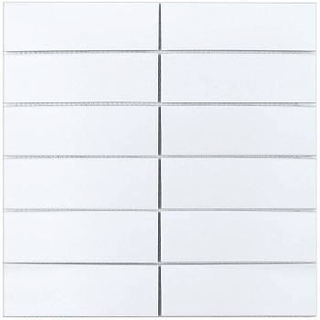 Керамическая мозаика, White Matt 47x147, Brick & Metro