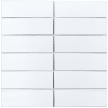 Керамическая мозаика, White Matt 47x147, Brick & Metro