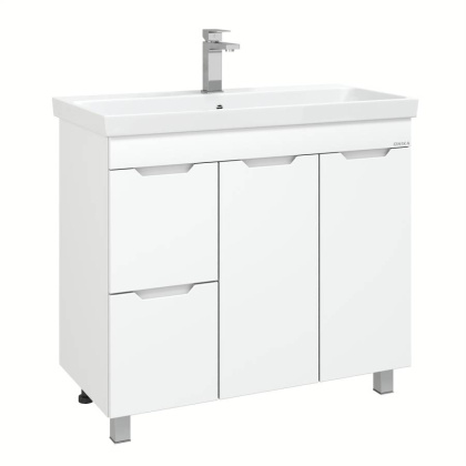 Тумба Onika Айленд 90 напольная, белая, с корзиной (ум. Адриана 90)