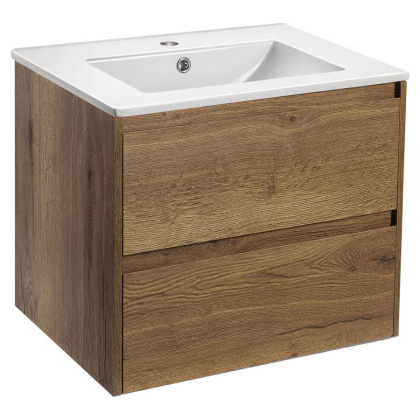 База под раковину Gio 600 подвесная, 2 выкатных ящика soft-close, T.Oak