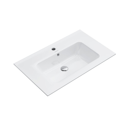 Раковина PIANO подвесная/мебельная 75, белая глянцевая