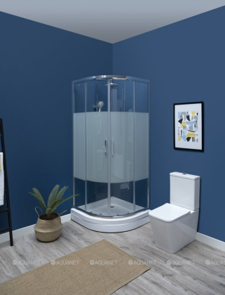 Душевой уголок Aquanet Practic AE10-Q-90x90U-CP 900x900, прозрачное, матовое стекло Душевой уголок Aquanet Practic AE10-Q-90x90U-CP 900x900, прозрачное, матовое стекло