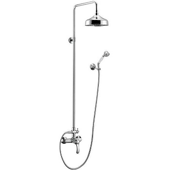 LIRA-M-CD-01 Душевая стойка со смесителем для верхнего и ручного душа, хром