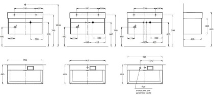 Тумба LOGICA подвесная 2 ящика 90 см, белоснежный