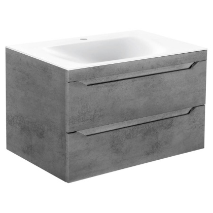 База под раковину Fine 800 подвесная, 2 выкатных ящика soft close, Beton