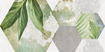 Плитка настенная 34090 Focus зеленый ботаника 25*50 (12шт/1,5м2), м2