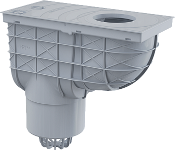 Ливнеотвод 300×155/125 мм, сток – прямой, серый