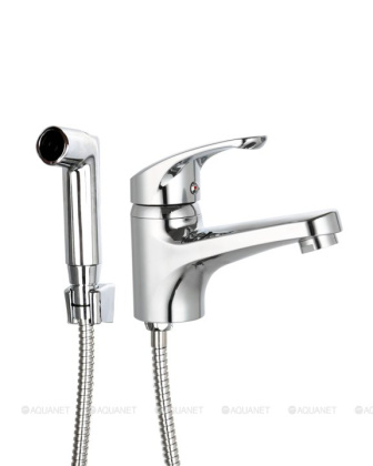 OneLife P01-022cr Полимерный смеситель для раковины с гигиеническим душем, цвет: хром OneLife P01-022cr Полимерный смеситель для раковины с гигиеническим душем, цвет: хром