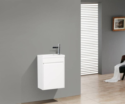 Тумба с раковиной подвесная с дверкой BelBagno PIETRA MINI 40-L Stucco Cemento, раковина белая Тумба с раковиной подвесная с дверкой BelBagno PIETRA MINI 40-L Stucco Cemento, раковина белая