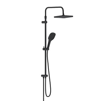 940000300 Merkur душ.система: верх.душ 310*200 мм, ручн.душ 3 ф-ции 130*250 мм, штанга 1050-1450, черная