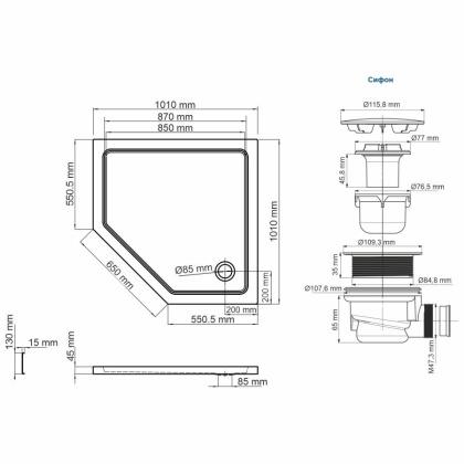 Isen 26T38 Душевой поддон Wasserkraft Isen 26T38 Душевой поддон Wasserkraft
