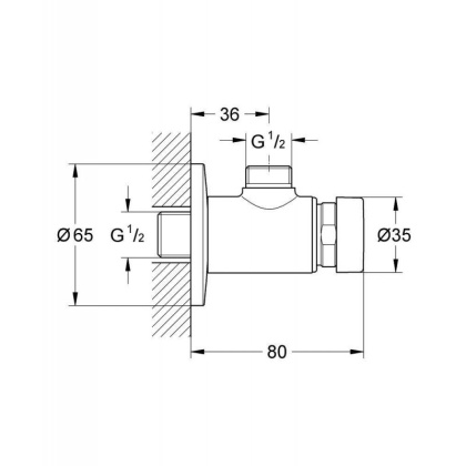 Вентиль нажимной автоматический GROHE Euroeco Cosmopolitan T для душа, без функции смесителя, хром (36267000)