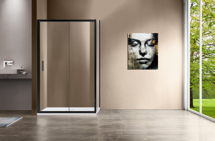 Душевой уголок Garda VSR-1G9012CLB, 1200*900, черный, стекло прозрачное