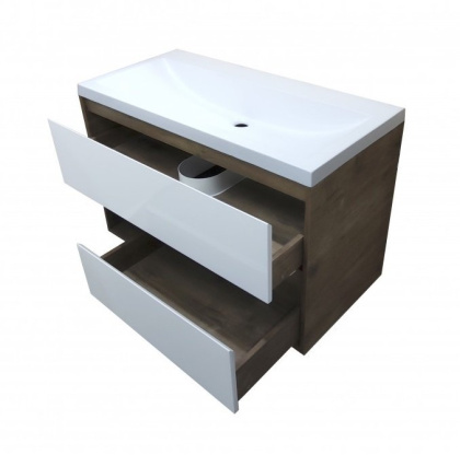 Тумба подвесная под умывальник Monaсo Wood 1000х480 2 ящика (ШхГхВ) 998х476х607
