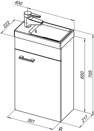 Тумба под раковину Aquanet Нота 40 L (Moduo) белый