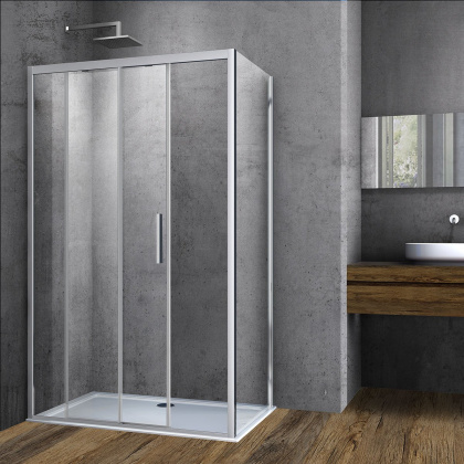 Душевой уголок Soft VSR-3SO9012CLB, 1200*900, черный, стекло прозрачное