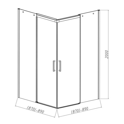 Душевой уголок Dice VSS-4D900CL, 900*900, хром, стекло прозрачное Душевой уголок Dice VSS-4D900CL, 900*900, хром, стекло прозрачное