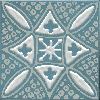 Декор Бахия 2 бирюзовый глянцевый 9,8x9,8x0,7