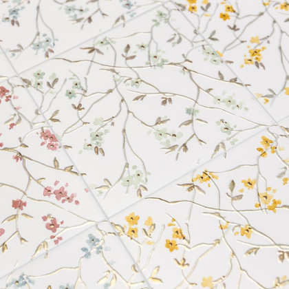 Декор VT\B456\5009 Весна 6 желтый/оранжевый/белый 20см*20см*6,9мм (1уп/10шт/)матовый, шт