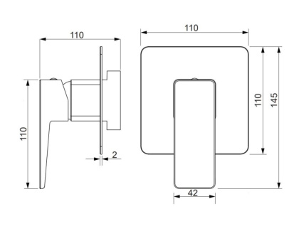 Смеситель для душа скрытого монтажа OMNIRES PARMA PM7445BL (черный BLM) Смеситель для душа скрытого монтажа OMNIRES PARMA PM7445BL (черный BLM)