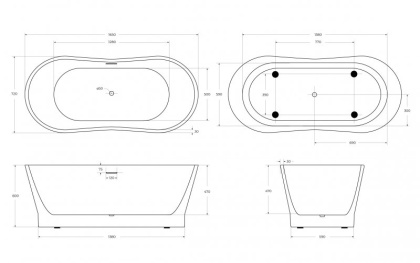 Акриловая ванна BELBAGNO BB406-1650-730 Акриловая ванна BELBAGNO BB406-1650-730